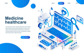 等距制药业图形背景图矢量企业