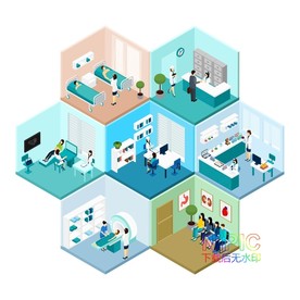 家具矢量图形医院等距文件透视