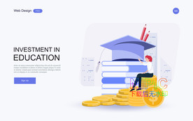 商务3d卡通教师节插图模板