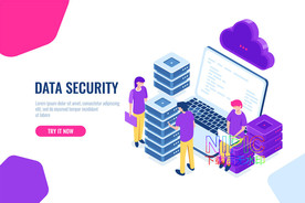 数据分析文件等距风格放大镜