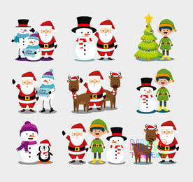 老人圣诞快乐矢量冬天长筒袜