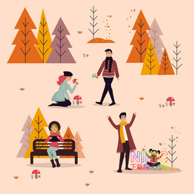 图片eps背景秋装大树模版树