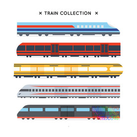 公共交通工具图形素材矢量卡通