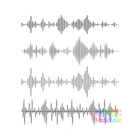超声波音频eps矢量波浪图形