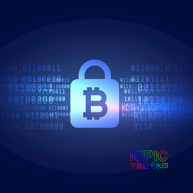 数据安全ui设计2.5d蓝色