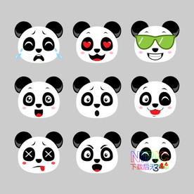 卡通熊猫大全背景模板可爱表情