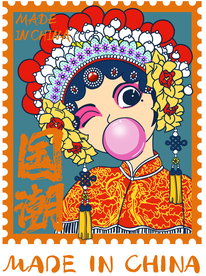 国潮  泡泡糖 京剧 裁片