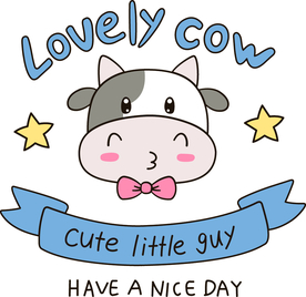 牛  卡通  裁片  印花