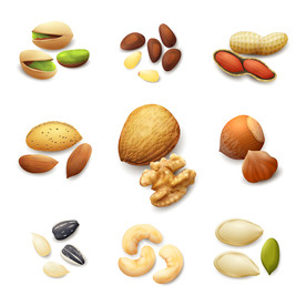 坚果 水果 蔬菜