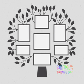 树上挂满照片eps矢量背景图