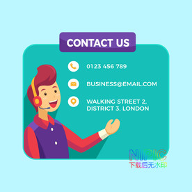 矢量图联系我们ai客服话务员