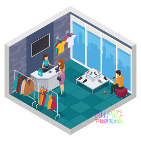 house3d模板银行插画