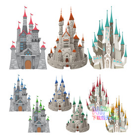 魔幻魔法城堡背景文件矢量图形