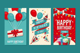 ai图形生日快乐eps单页