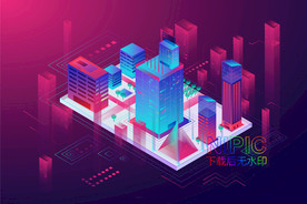 房地产isometric蓝色