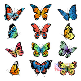 剪影矢量图银白蝴蝶蝴蝶简笔画