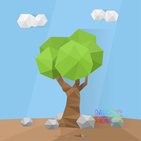 格式低面下载可爱树背景模版