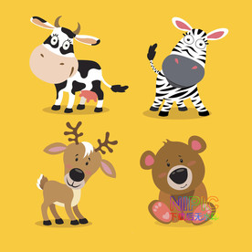 牛奶动物图形ai矢量图卡通