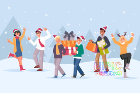 格式模板冬天滑雪人物下载时尚