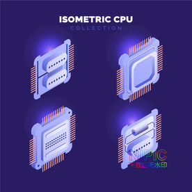 电脑cpu素材eps矢量图