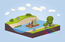low poly 小岛