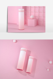 C4D 模型红色保温杯场景