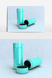 C4D 模型蓝色保温杯场景
