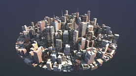 C4D 模型圆盘城市