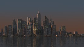 C4D 模型水上之城海边的城市
