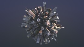 C4D 模型环形城市