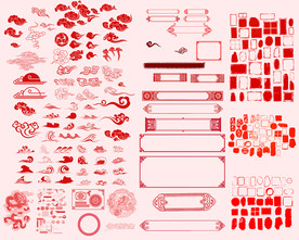 古风边框花纹印章素材