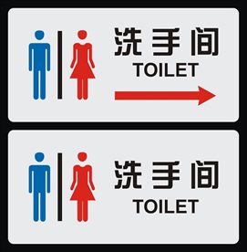 洗手间指示牌