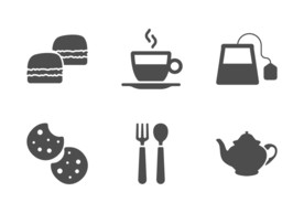 咖啡元素剪影图标图片