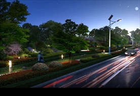 道路效果图景观效果图道路夜景