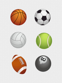 足球篮球和排球运动矢量材料