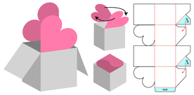 单边爱心糖果礼盒包装