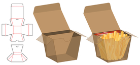 薯条番茄酱梯形食品纸盒包装