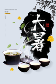 大暑节气传统活动宣传海报素材