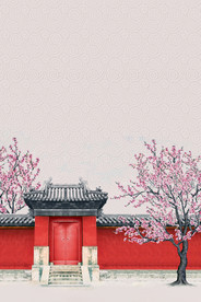 中国风 水墨 喜庆背景图片