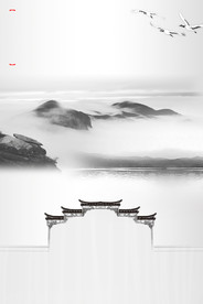 中国风 水墨 喜庆背景图片