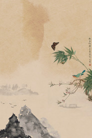 中国风 水墨 喜庆背景图片