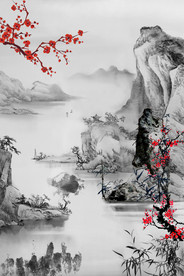 中国风 水墨 喜庆背景图片