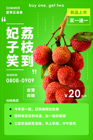 荔枝水果活动宣传海报素材