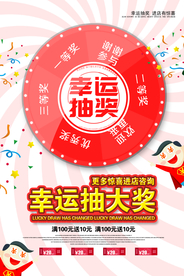 幸运抽奖商场促销宣传海报素材
