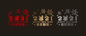 拉丝 2021 新年 橱窗贴
