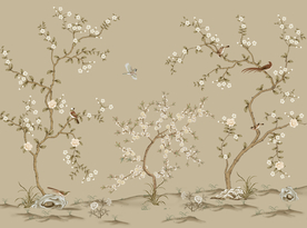花鸟背景墙 中式背景墙 装饰画