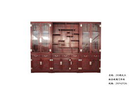 三组合玻璃门书柜