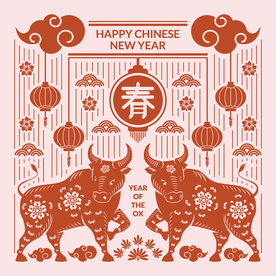 牛年海报2021新年元素图片