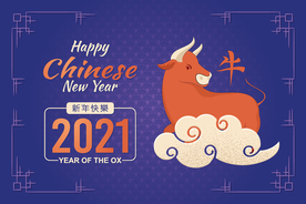 牛年海报2021新年元素图片