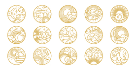 中国风 日式浪花底纹背景